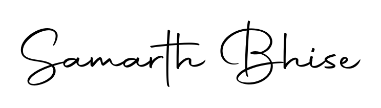Transform the name Samarth Bhise into a signature masterpiece using Autography-DOLnW font. Ideal for photographers, artists, and creators looking for watermarks. Samarth Bhise signature style 10 images and pictures png