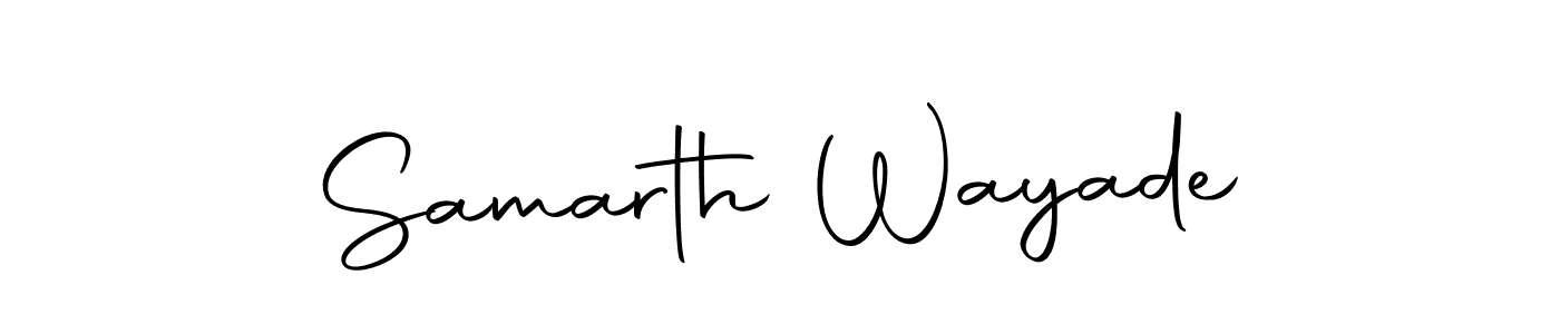 How to make Samarth Wayade name signature. Use Autography-DOLnW style for creating short signs online. This is the latest handwritten sign. Samarth Wayade signature style 10 images and pictures png