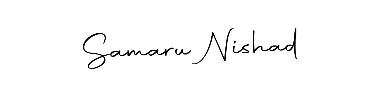 You can use this online signature creator to create a handwritten signature for the name Samaru Nishad. This is the best online autograph maker. Samaru Nishad signature style 10 images and pictures png