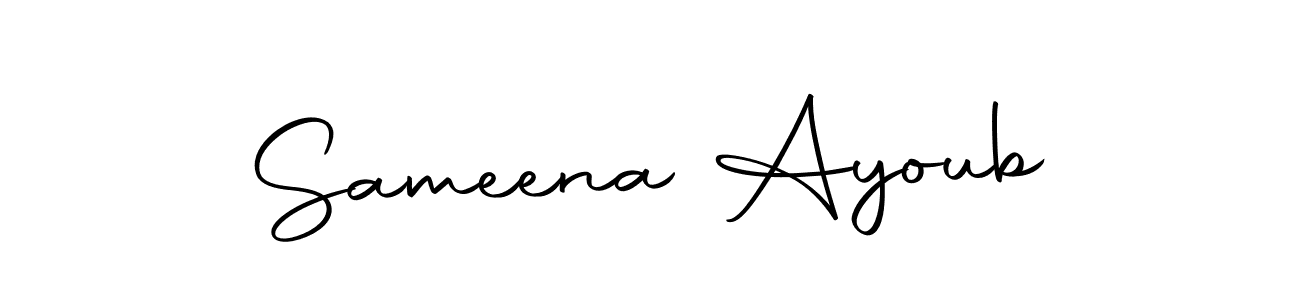 Make a beautiful signature design for name Sameena Ayoub. With this signature (Autography-DOLnW) style, you can create a handwritten signature for free. Sameena Ayoub signature style 10 images and pictures png