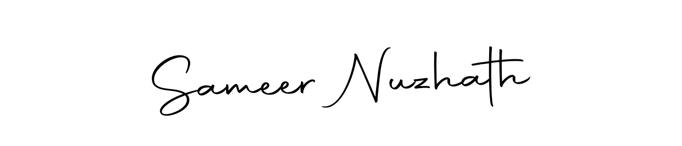 You should practise on your own different ways (Autography-DOLnW) to write your name (Sameer Nuzhath) in signature. don't let someone else do it for you. Sameer Nuzhath signature style 10 images and pictures png