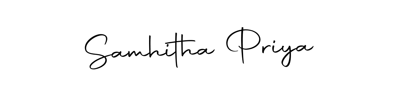 You should practise on your own different ways (Autography-DOLnW) to write your name (Samhitha Priya) in signature. don't let someone else do it for you. Samhitha Priya signature style 10 images and pictures png