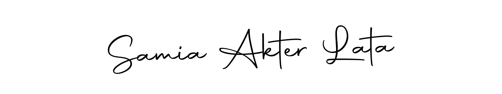 if you are searching for the best signature style for your name Samia Akter Lata. so please give up your signature search. here we have designed multiple signature styles  using Autography-DOLnW. Samia Akter Lata signature style 10 images and pictures png