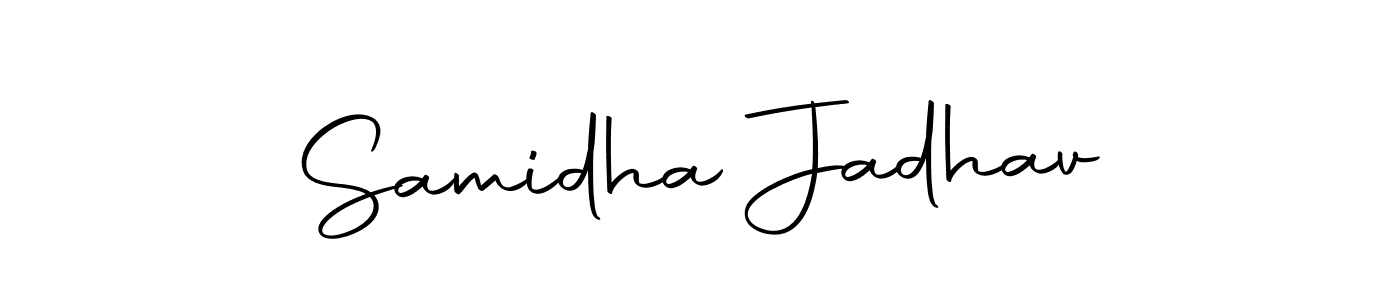 Samidha Jadhav stylish signature style. Best Handwritten Sign (Autography-DOLnW) for my name. Handwritten Signature Collection Ideas for my name Samidha Jadhav. Samidha Jadhav signature style 10 images and pictures png