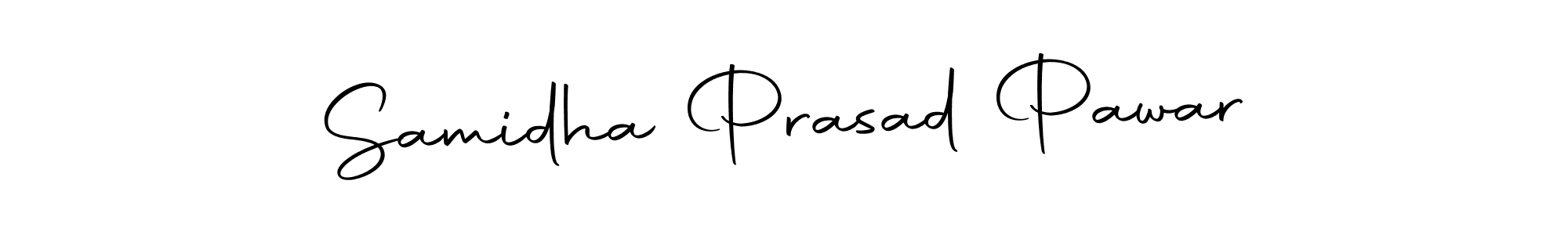 How to make Samidha Prasad Pawar name signature. Use Autography-DOLnW style for creating short signs online. This is the latest handwritten sign. Samidha Prasad Pawar signature style 10 images and pictures png