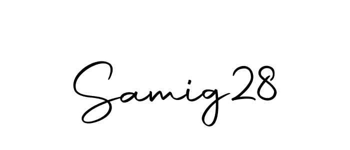 The best way (Autography-DOLnW) to make a short signature is to pick only two or three words in your name. The name Samig28 include a total of six letters. For converting this name. Samig28 signature style 10 images and pictures png