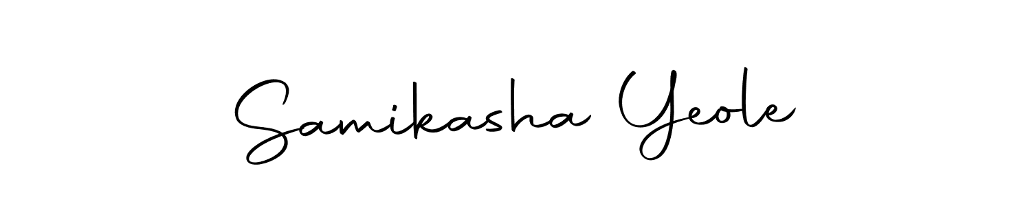 if you are searching for the best signature style for your name Samikasha Yeole. so please give up your signature search. here we have designed multiple signature styles  using Autography-DOLnW. Samikasha Yeole signature style 10 images and pictures png