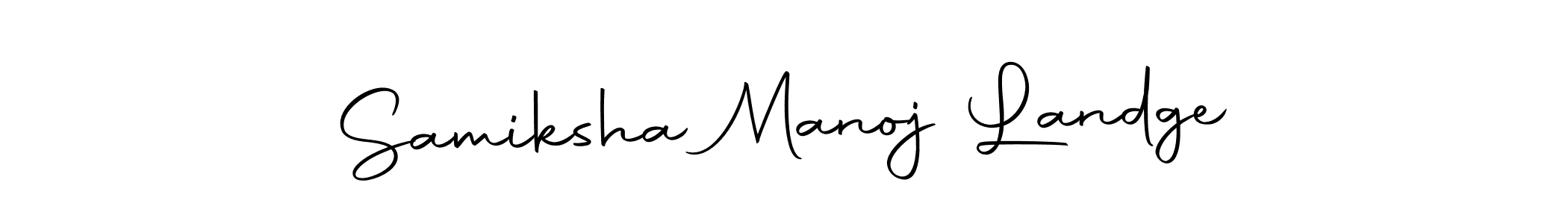 Autography-DOLnW is a professional signature style that is perfect for those who want to add a touch of class to their signature. It is also a great choice for those who want to make their signature more unique. Get Samiksha Manoj Landge name to fancy signature for free. Samiksha Manoj Landge signature style 10 images and pictures png