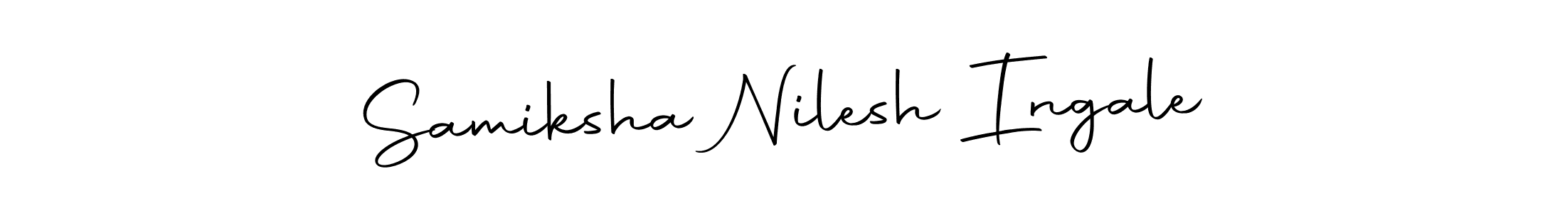 This is the best signature style for the Samiksha Nilesh Ingale name. Also you like these signature font (Autography-DOLnW). Mix name signature. Samiksha Nilesh Ingale signature style 10 images and pictures png