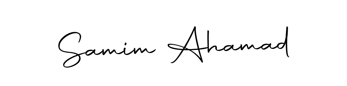 How to make Samim Ahamad name signature. Use Autography-DOLnW style for creating short signs online. This is the latest handwritten sign. Samim Ahamad signature style 10 images and pictures png