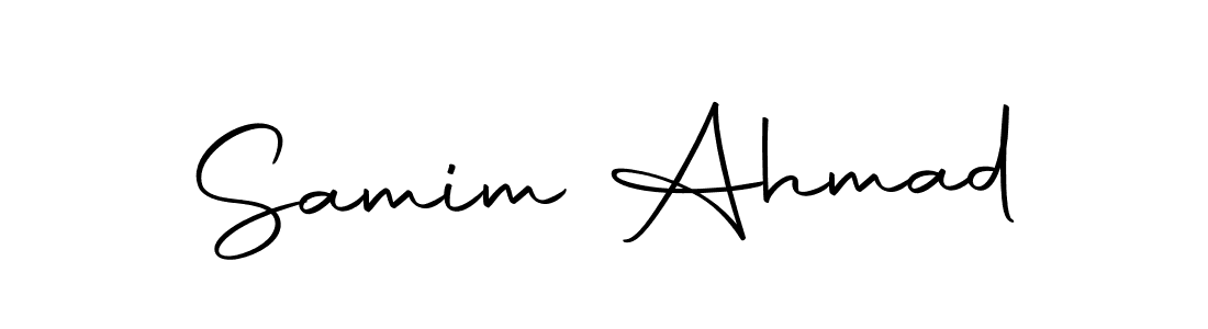 How to make Samim Ahmad name signature. Use Autography-DOLnW style for creating short signs online. This is the latest handwritten sign. Samim Ahmad signature style 10 images and pictures png