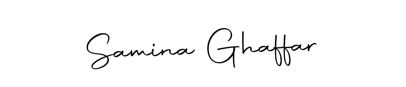 Create a beautiful signature design for name Samina Ghaffar. With this signature (Autography-DOLnW) fonts, you can make a handwritten signature for free. Samina Ghaffar signature style 10 images and pictures png