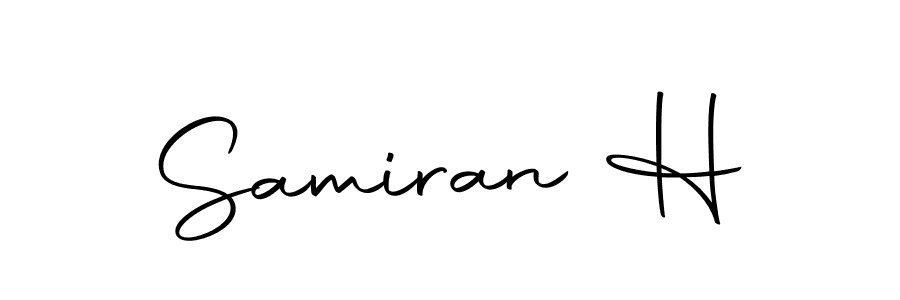 You should practise on your own different ways (Autography-DOLnW) to write your name (Samiran H) in signature. don't let someone else do it for you. Samiran H signature style 10 images and pictures png