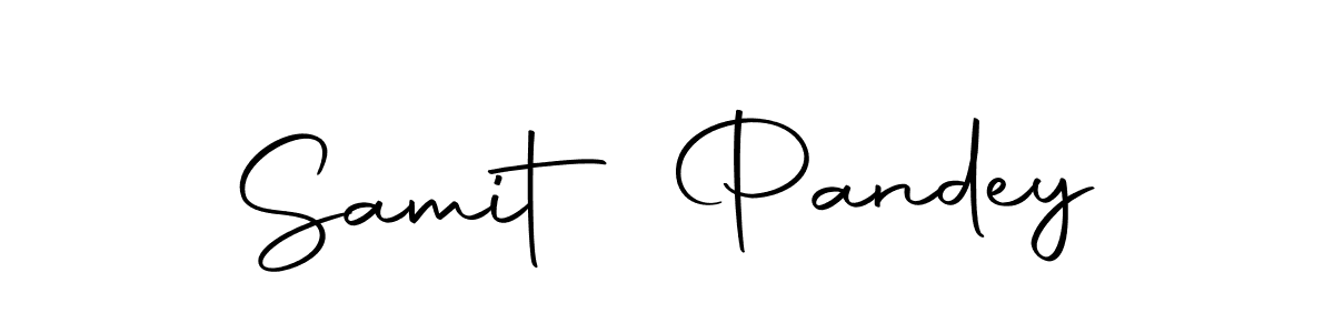 How to make Samit Pandey name signature. Use Autography-DOLnW style for creating short signs online. This is the latest handwritten sign. Samit Pandey signature style 10 images and pictures png