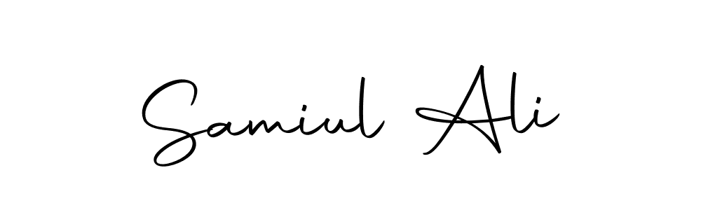 You should practise on your own different ways (Autography-DOLnW) to write your name (Samiul Ali) in signature. don't let someone else do it for you. Samiul Ali signature style 10 images and pictures png