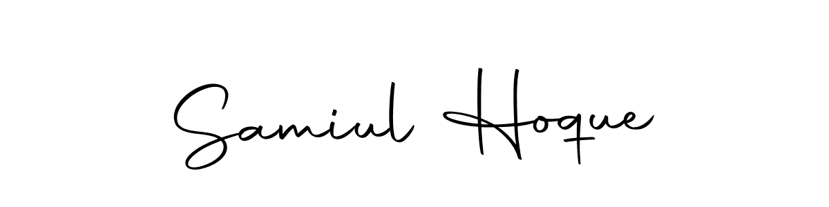 How to make Samiul Hoque name signature. Use Autography-DOLnW style for creating short signs online. This is the latest handwritten sign. Samiul Hoque signature style 10 images and pictures png