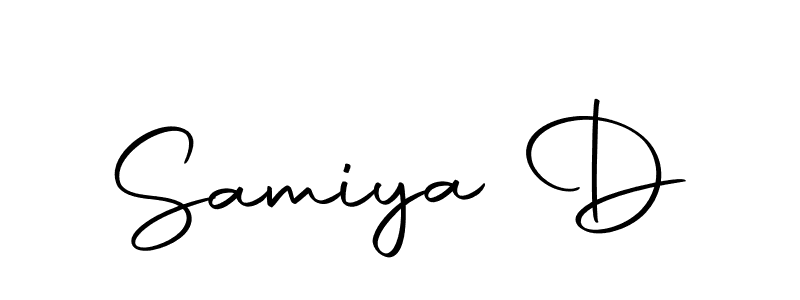 Use a signature maker to create a handwritten signature online. With this signature software, you can design (Autography-DOLnW) your own signature for name Samiya D. Samiya D signature style 10 images and pictures png