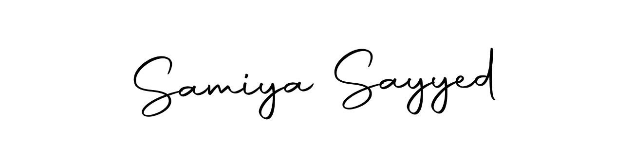 How to make Samiya Sayyed name signature. Use Autography-DOLnW style for creating short signs online. This is the latest handwritten sign. Samiya Sayyed signature style 10 images and pictures png