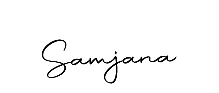 You should practise on your own different ways (Autography-DOLnW) to write your name (Samjana) in signature. don't let someone else do it for you. Samjana signature style 10 images and pictures png