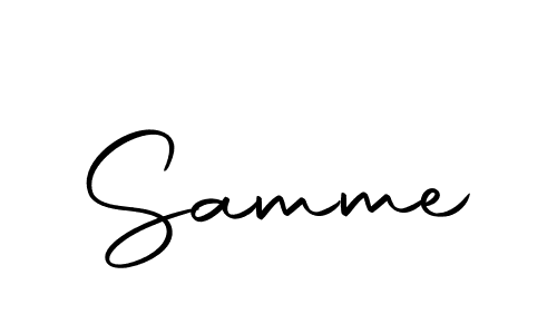 Design your own signature with our free online signature maker. With this signature software, you can create a handwritten (Autography-DOLnW) signature for name Samme. Samme signature style 10 images and pictures png