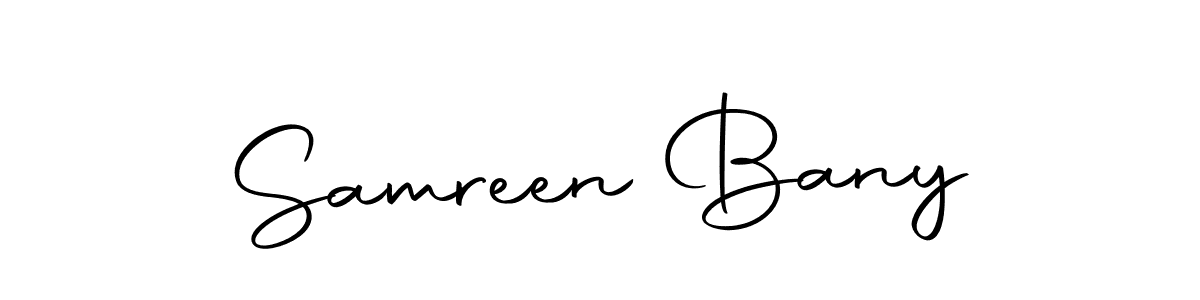 Create a beautiful signature design for name Samreen Bany. With this signature (Autography-DOLnW) fonts, you can make a handwritten signature for free. Samreen Bany signature style 10 images and pictures png