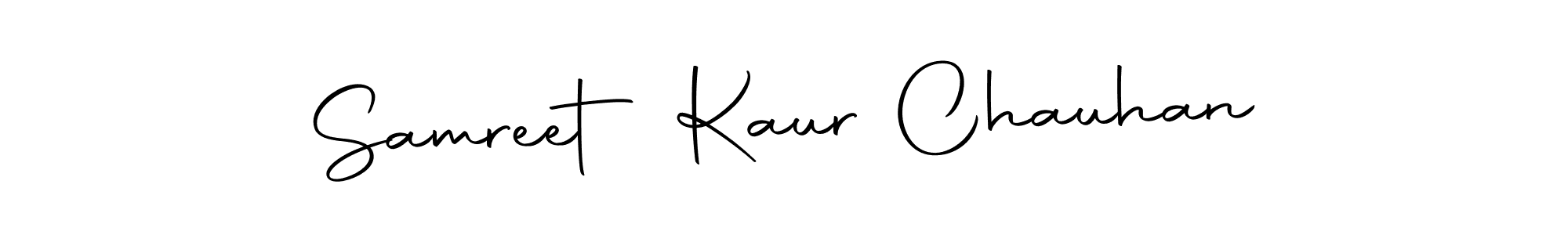 How to make Samreet Kaur Chauhan name signature. Use Autography-DOLnW style for creating short signs online. This is the latest handwritten sign. Samreet Kaur Chauhan signature style 10 images and pictures png