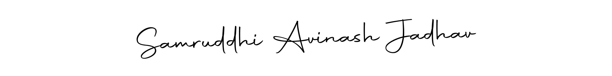How to make Samruddhi Avinash Jadhav name signature. Use Autography-DOLnW style for creating short signs online. This is the latest handwritten sign. Samruddhi Avinash Jadhav signature style 10 images and pictures png