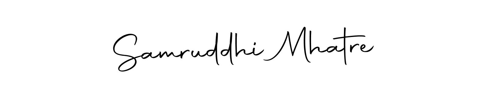 The best way (Autography-DOLnW) to make a short signature is to pick only two or three words in your name. The name Samruddhi Mhatre include a total of six letters. For converting this name. Samruddhi Mhatre signature style 10 images and pictures png
