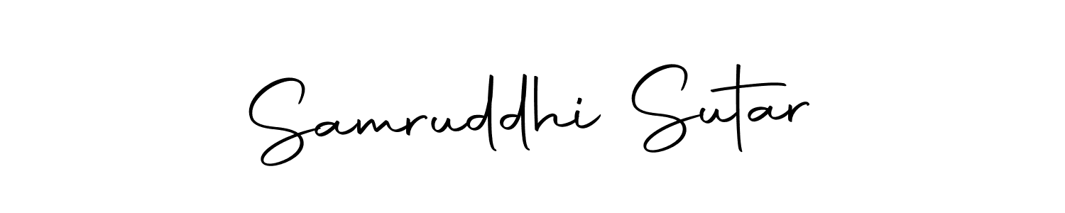 Create a beautiful signature design for name Samruddhi Sutar. With this signature (Autography-DOLnW) fonts, you can make a handwritten signature for free. Samruddhi Sutar signature style 10 images and pictures png