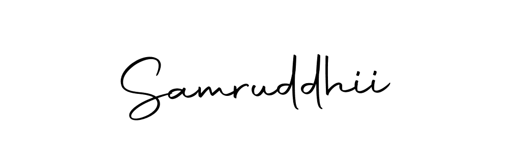 Design your own signature with our free online signature maker. With this signature software, you can create a handwritten (Autography-DOLnW) signature for name Samruddhii. Samruddhii signature style 10 images and pictures png