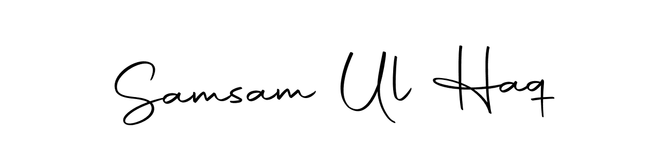 You should practise on your own different ways (Autography-DOLnW) to write your name (Samsam Ul Haq) in signature. don't let someone else do it for you. Samsam Ul Haq signature style 10 images and pictures png