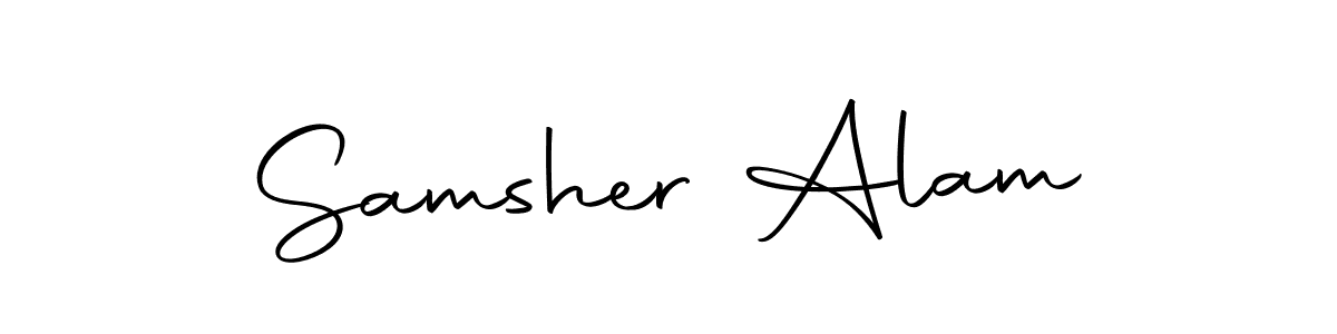 The best way (Autography-DOLnW) to make a short signature is to pick only two or three words in your name. The name Samsher Alam include a total of six letters. For converting this name. Samsher Alam signature style 10 images and pictures png