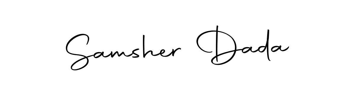 How to make Samsher Dada name signature. Use Autography-DOLnW style for creating short signs online. This is the latest handwritten sign. Samsher Dada signature style 10 images and pictures png