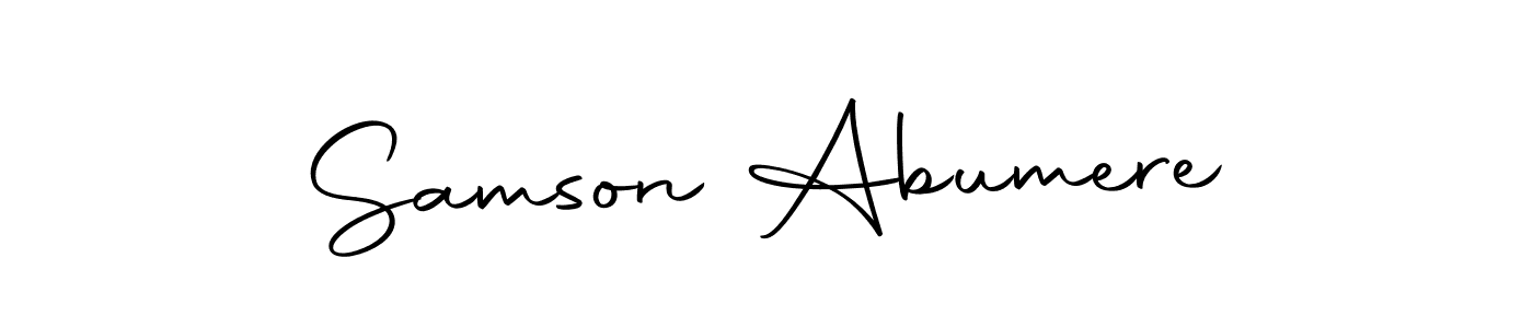 How to make Samson Abumere name signature. Use Autography-DOLnW style for creating short signs online. This is the latest handwritten sign. Samson Abumere signature style 10 images and pictures png