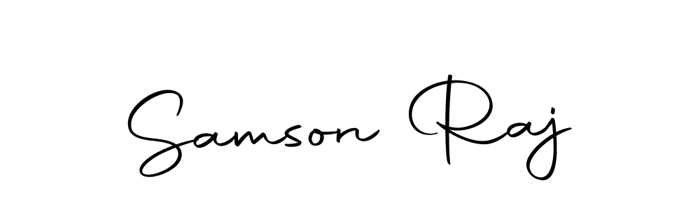 You should practise on your own different ways (Autography-DOLnW) to write your name (Samson Raj) in signature. don't let someone else do it for you. Samson Raj signature style 10 images and pictures png