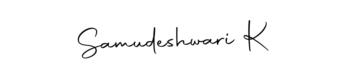 You can use this online signature creator to create a handwritten signature for the name Samudeshwari K. This is the best online autograph maker. Samudeshwari K signature style 10 images and pictures png
