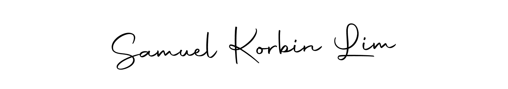 How to make Samuel Korbin Lim name signature. Use Autography-DOLnW style for creating short signs online. This is the latest handwritten sign. Samuel Korbin Lim signature style 10 images and pictures png