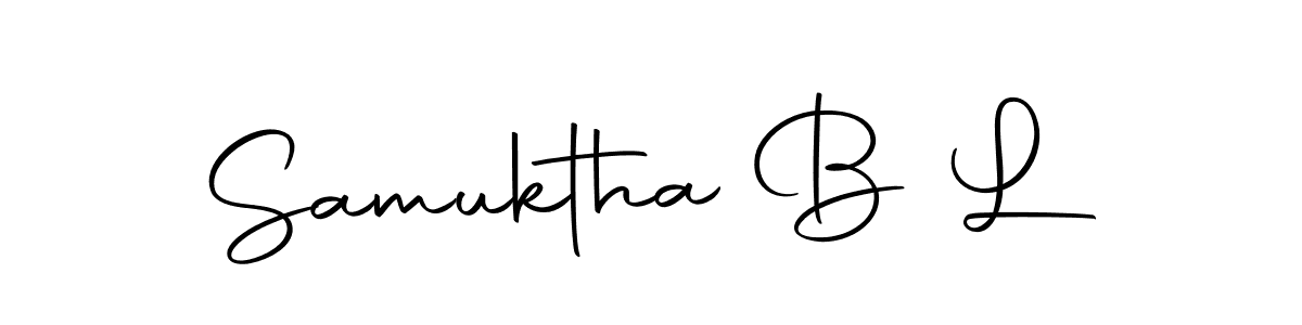 if you are searching for the best signature style for your name Samuktha B L. so please give up your signature search. here we have designed multiple signature styles  using Autography-DOLnW. Samuktha B L signature style 10 images and pictures png