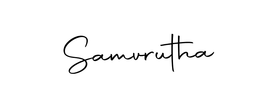 Create a beautiful signature design for name Samvrutha. With this signature (Autography-DOLnW) fonts, you can make a handwritten signature for free. Samvrutha signature style 10 images and pictures png