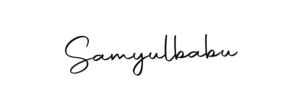 Create a beautiful signature design for name Samyulbabu. With this signature (Autography-DOLnW) fonts, you can make a handwritten signature for free. Samyulbabu signature style 10 images and pictures png