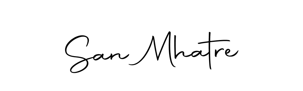 How to make San Mhatre name signature. Use Autography-DOLnW style for creating short signs online. This is the latest handwritten sign. San Mhatre signature style 10 images and pictures png