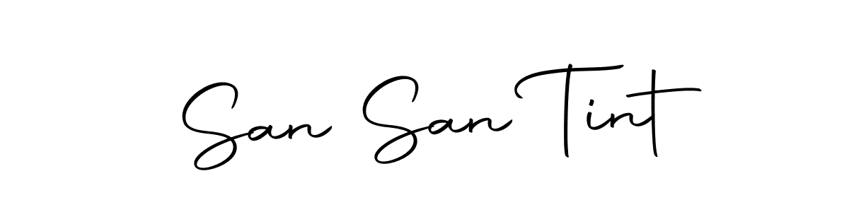 How to make San San Tint name signature. Use Autography-DOLnW style for creating short signs online. This is the latest handwritten sign. San San Tint signature style 10 images and pictures png