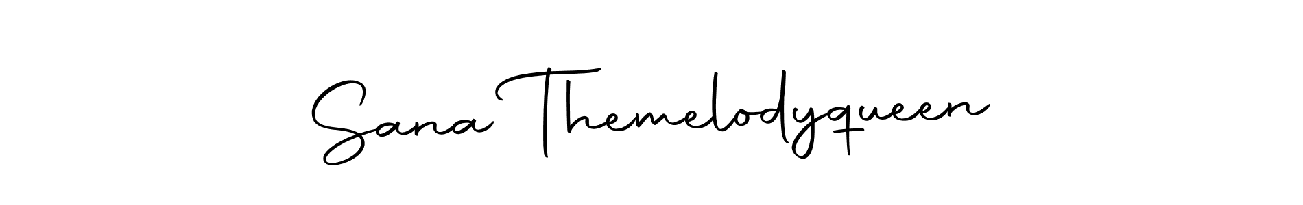 How to make Sana Themelodyqueen name signature. Use Autography-DOLnW style for creating short signs online. This is the latest handwritten sign. Sana Themelodyqueen signature style 10 images and pictures png