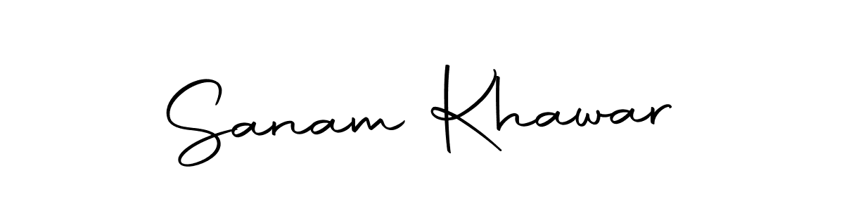 Create a beautiful signature design for name Sanam Khawar. With this signature (Autography-DOLnW) fonts, you can make a handwritten signature for free. Sanam Khawar signature style 10 images and pictures png