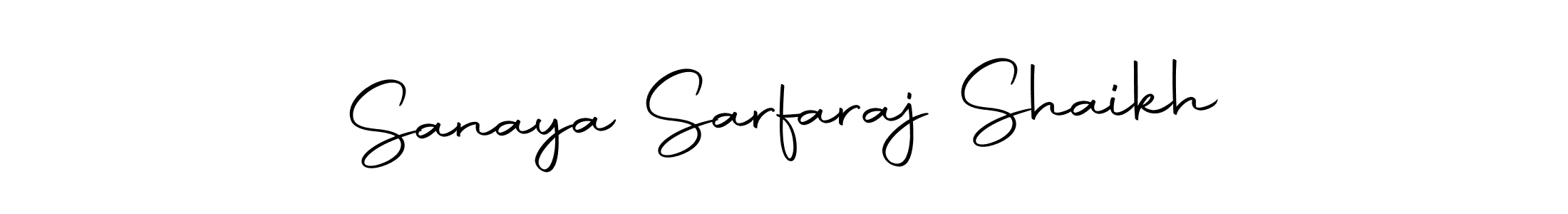 How to make Sanaya Sarfaraj Shaikh name signature. Use Autography-DOLnW style for creating short signs online. This is the latest handwritten sign. Sanaya Sarfaraj Shaikh signature style 10 images and pictures png