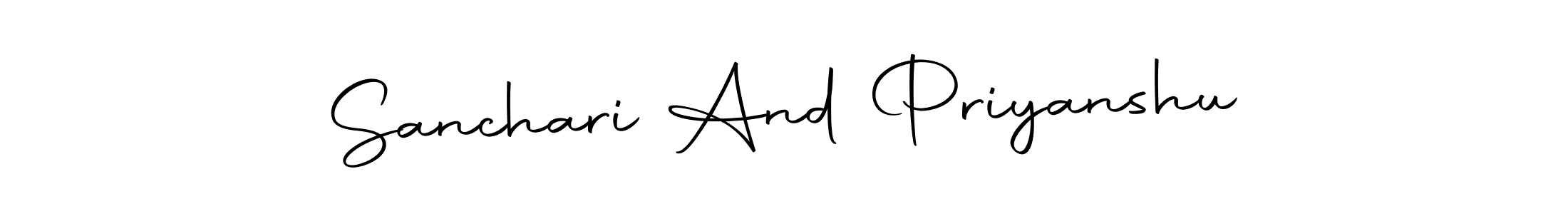 The best way (Autography-DOLnW) to make a short signature is to pick only two or three words in your name. The name Sanchari And Priyanshu include a total of six letters. For converting this name. Sanchari And Priyanshu signature style 10 images and pictures png