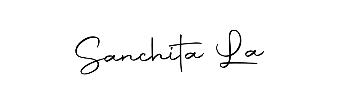 You should practise on your own different ways (Autography-DOLnW) to write your name (Sanchita La) in signature. don't let someone else do it for you. Sanchita La signature style 10 images and pictures png