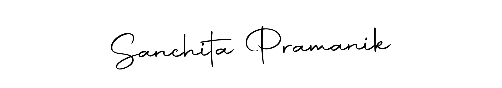 How to make Sanchita Pramanik name signature. Use Autography-DOLnW style for creating short signs online. This is the latest handwritten sign. Sanchita Pramanik signature style 10 images and pictures png