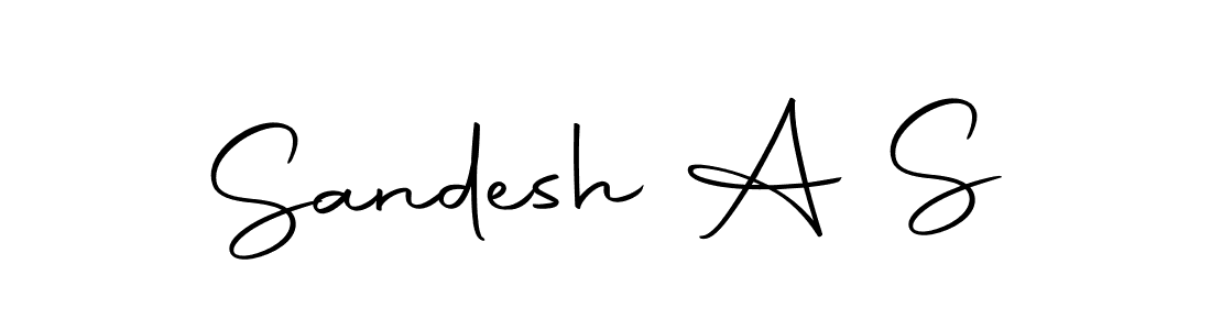 How to make Sandesh A S name signature. Use Autography-DOLnW style for creating short signs online. This is the latest handwritten sign. Sandesh A S signature style 10 images and pictures png