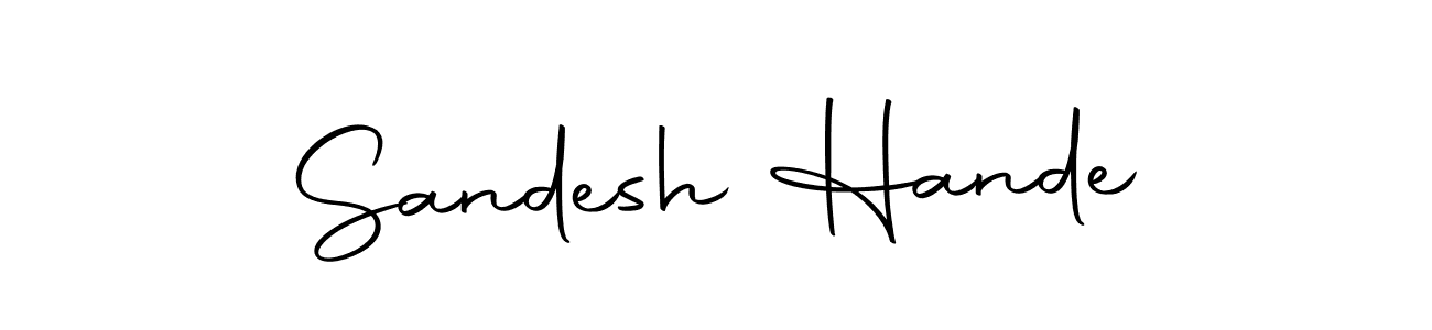 Autography-DOLnW is a professional signature style that is perfect for those who want to add a touch of class to their signature. It is also a great choice for those who want to make their signature more unique. Get Sandesh Hande name to fancy signature for free. Sandesh Hande signature style 10 images and pictures png